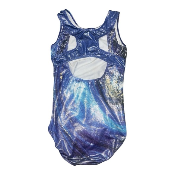 Blue Bodysuit with Ethereal Print and Scoop Neckline - Picture 3 of 6